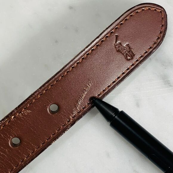 POLO RALPH LAUREN Belt Men 40" Navy Blue Preppy Bear w Stripes Fits: 40"-44" NWT - Picture 8 of 8